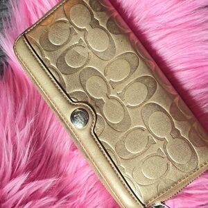 Coach Gold Embossed Women's Wallet